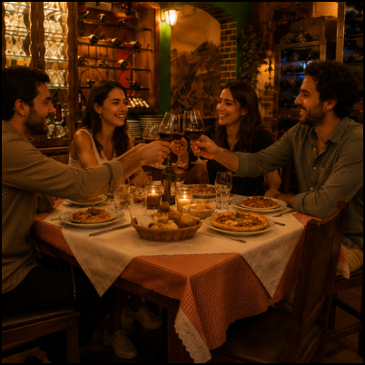 Encontro entre amigos - Cantina Mamma Carmella